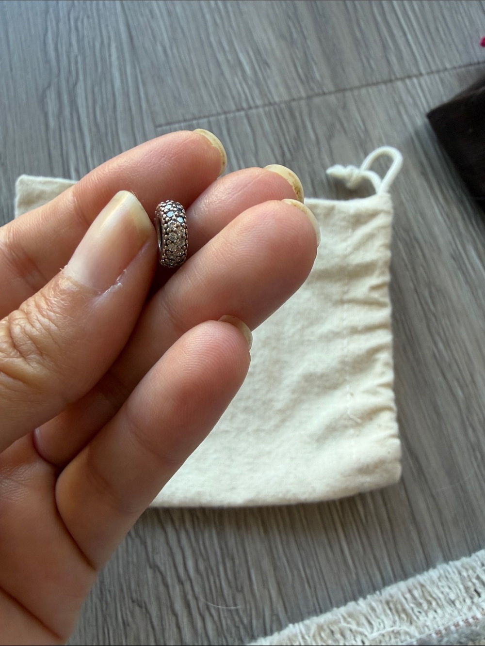 Pandora Sterling Silver Pavé Crystal Spacer Charm